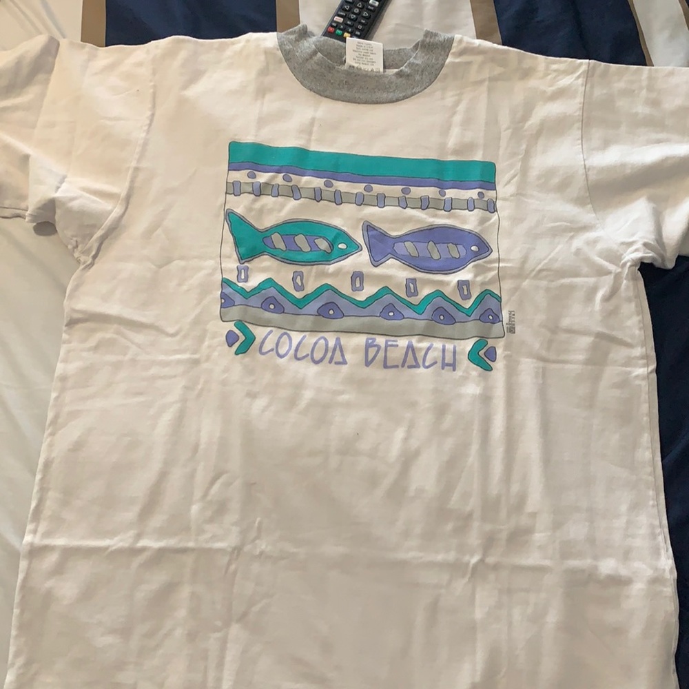 This is a white vintage shirt from Fresh Produce Sportswear. It is a size medium - Picture 1 of 2